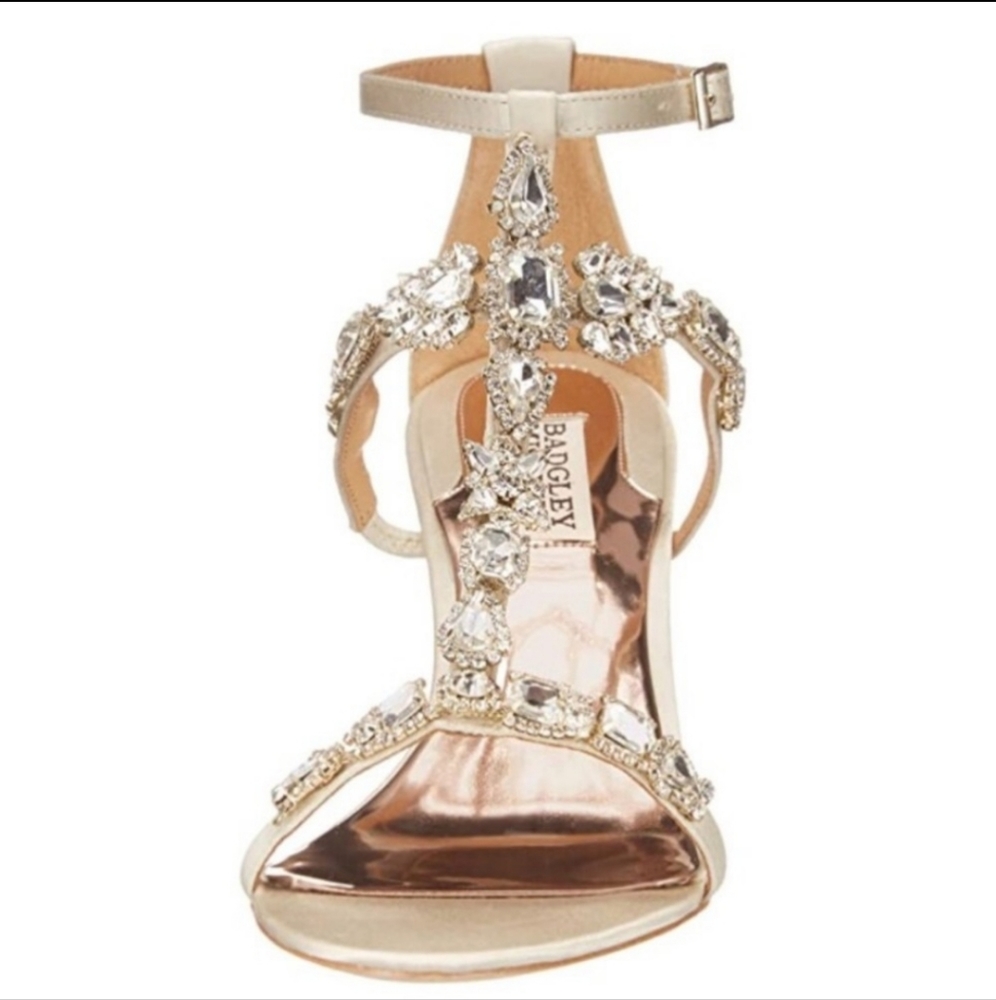 Badgley Mischka Melissa Embellished Wedges - Picture 2 of 7